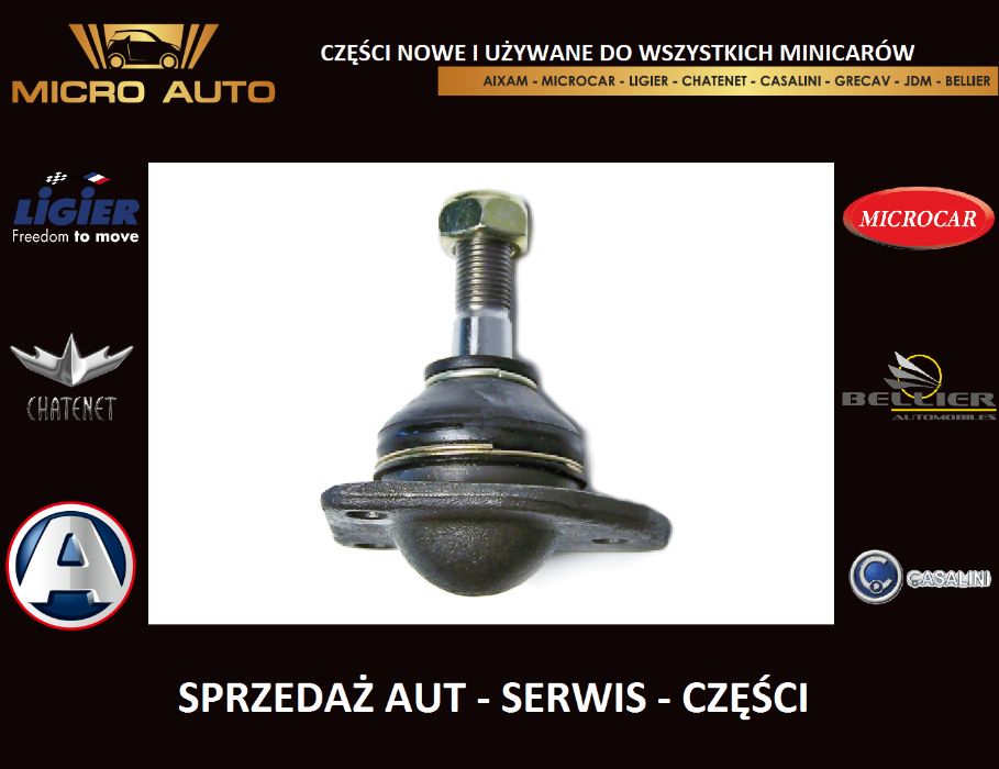 Sworzeń dolny Microcar Aixam Ligier Chatenet JDM Bellier Grecav części