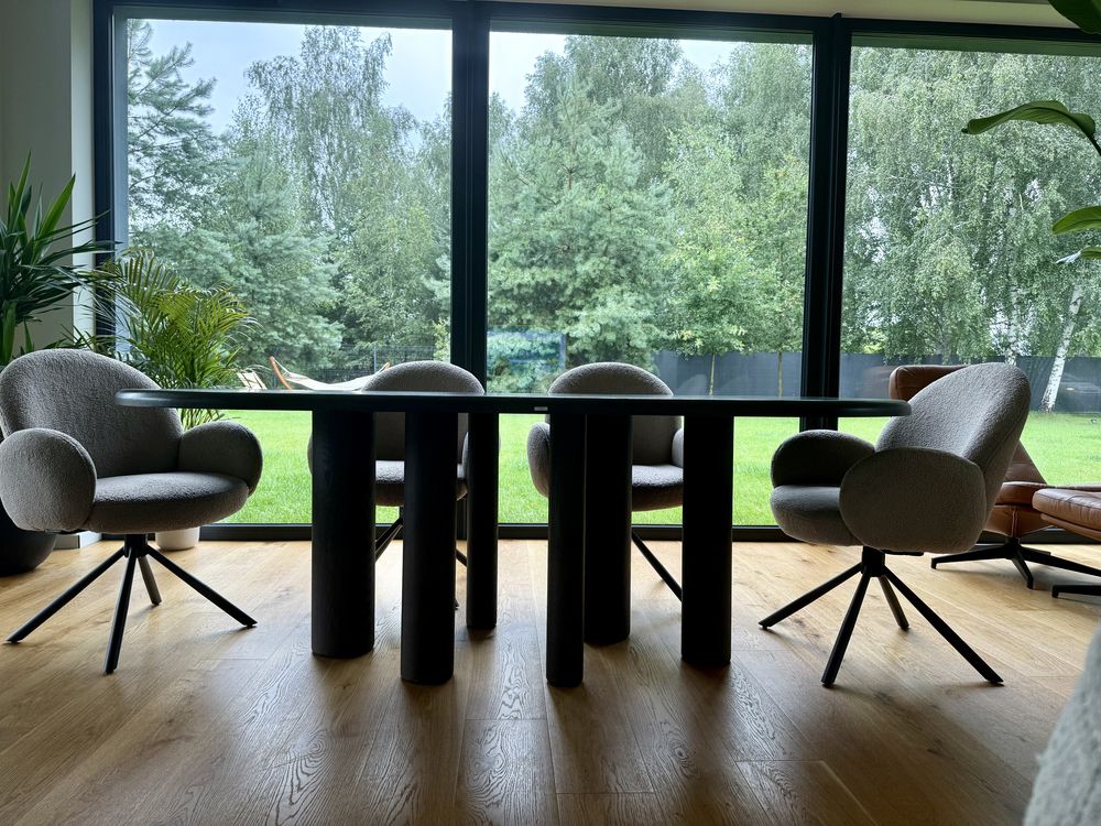 Stół 105×220 cm brązowy fornir jesionowy