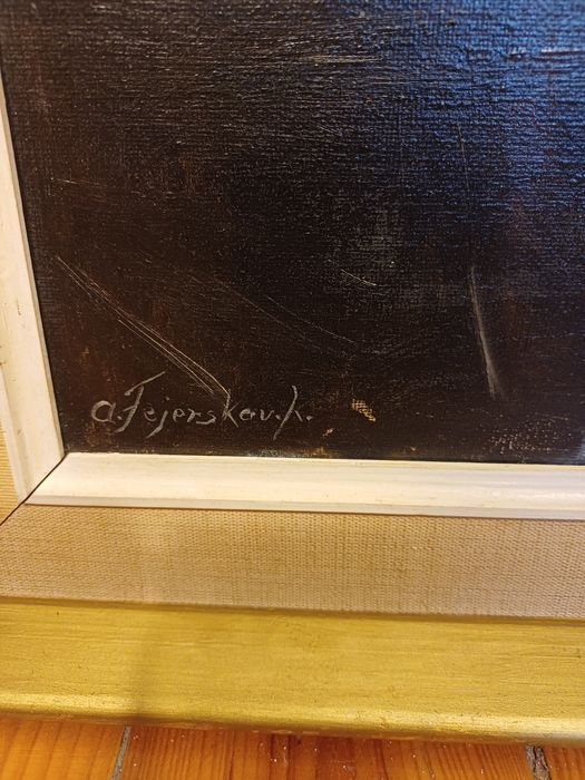 Obraz na płótnie sygnowany kwiaty