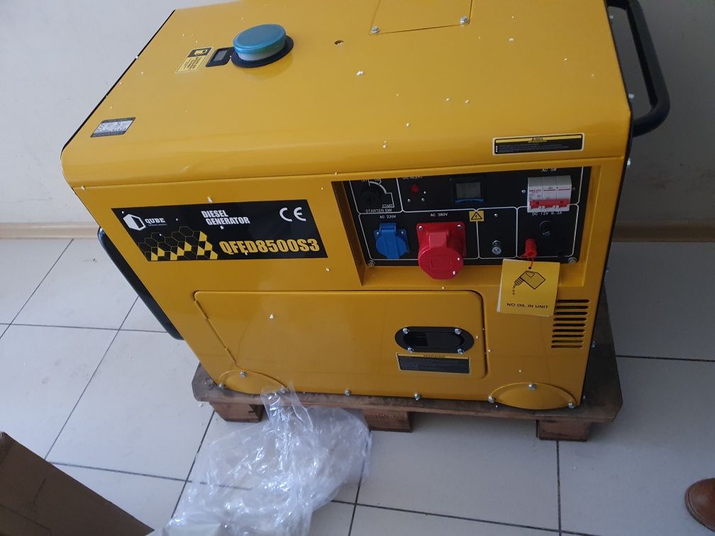 Новий Генератор дизельний трьохфазний 220/380 В. QUBE QFED8500S3