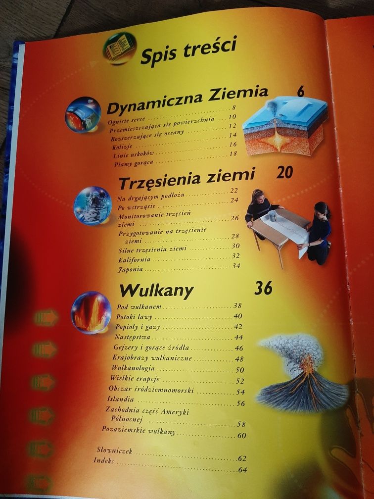 Książka trzęsienia ziemi i wulkany