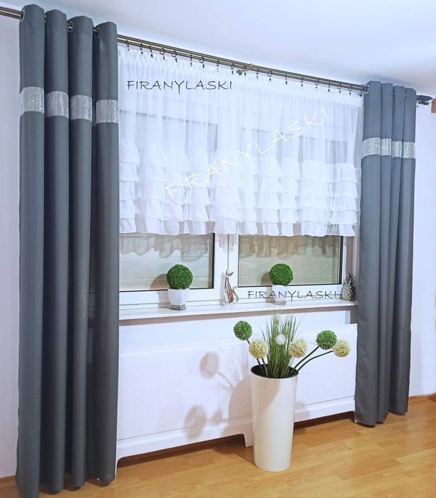 Firana gotowa 400x100 Firany firanki falbany