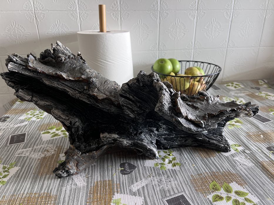 Decoração Aquario tronco com tuneis