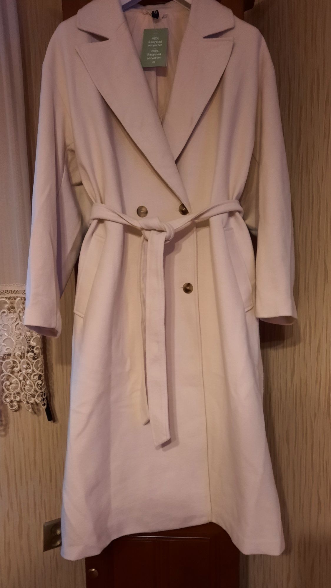 Plaszcz h&m kremowy  dlugi 42 -44 -46 -48