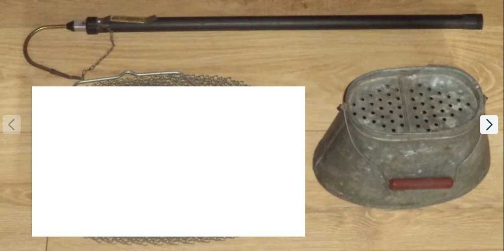 Germina osęka , metalowy koszyk sadzyk na żywca , waga na ryby PRL