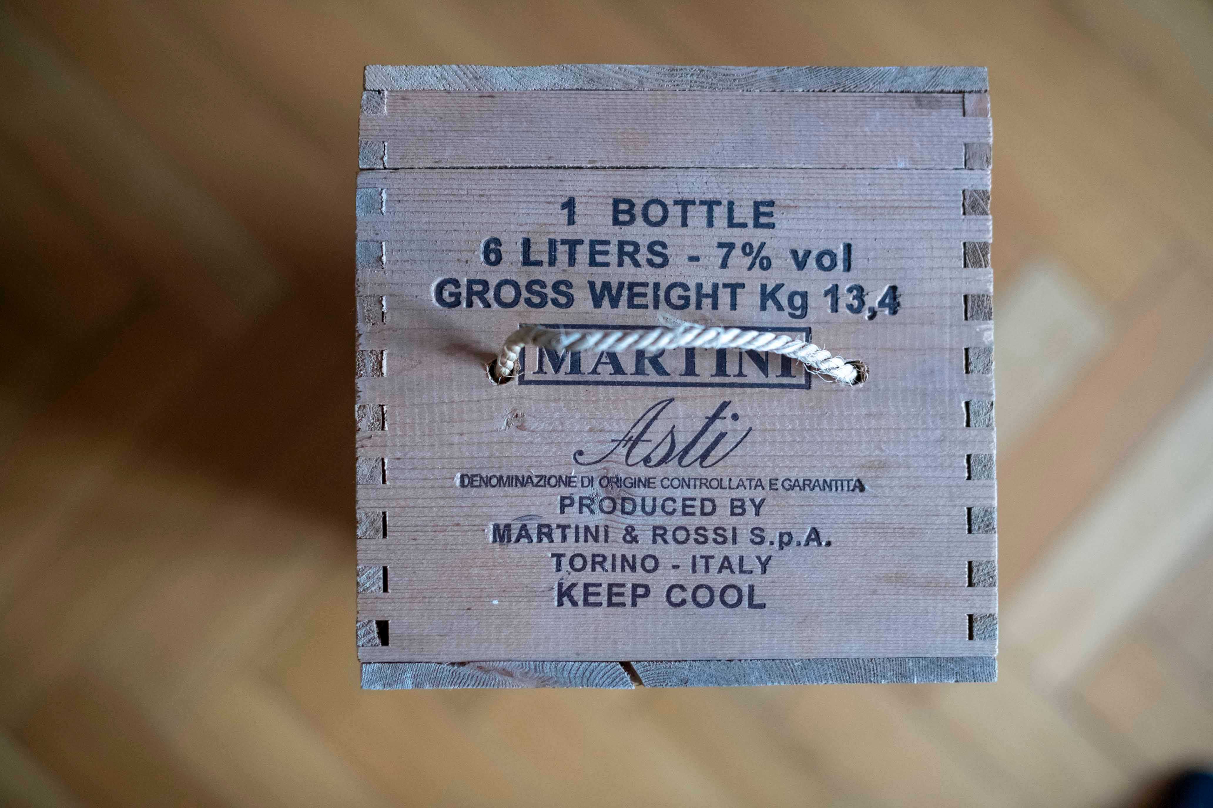 Skrzynka na Wino Martini Asti DOCG 6L Drewniana Kolekcjonerska Włochy