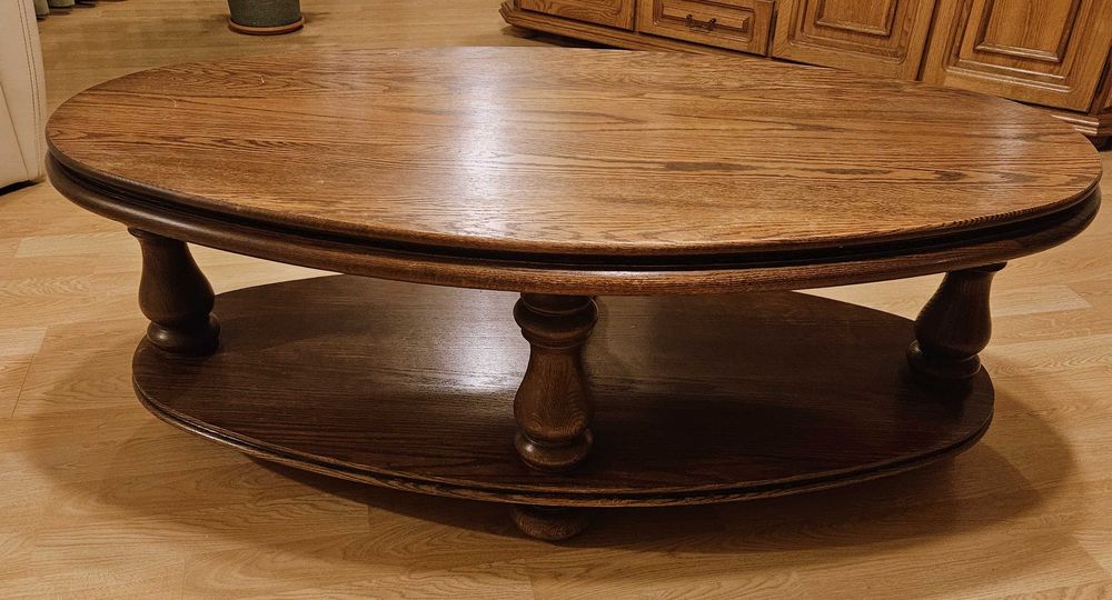 Ława dębowa owalna