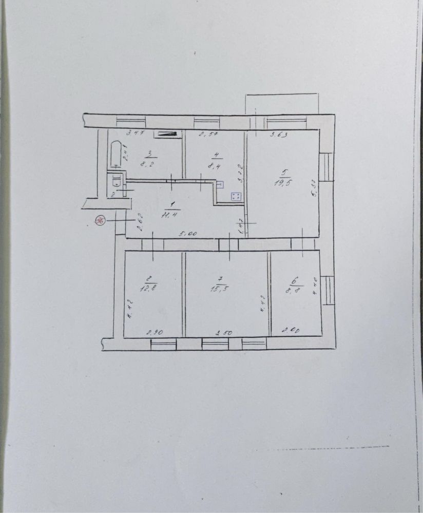 Продаж 4К, 3/5 центр міста. Автономка газова.