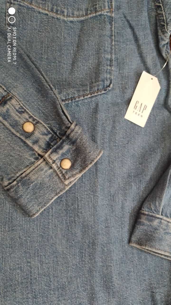 GAP сорочка джинс джинсовая джинсова рубашка  teen oversize 12-16 р