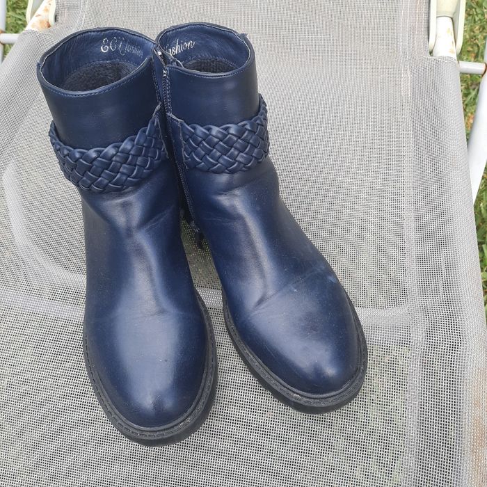 Botins azuis escuros,tam37