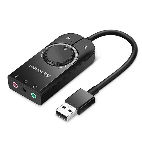 Ugreen zewnętrzna karta dzwiękowa muzyczna adapter USB - 3,5 mm mini j
