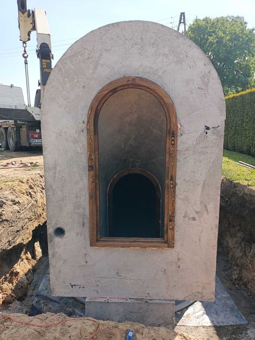 Piwnica betonowa 350 ziemianka ogrodowa B30W8 drzwi schody wentylacja