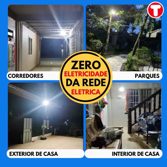 Holofote Solar LED 2000W com Controlo Remoto à Prova d’Água