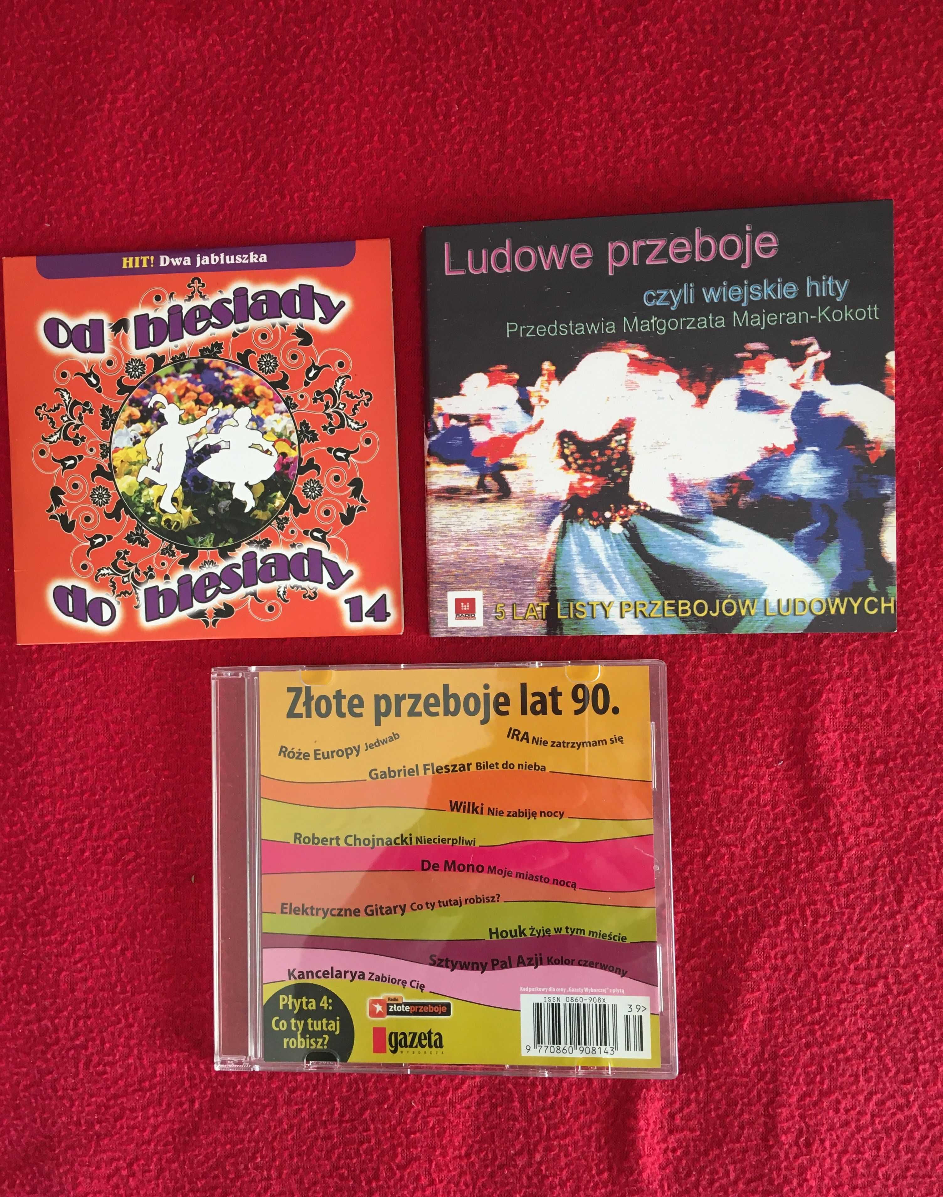 Zestaw 3 płyt-Ludowe przeboje, Hity, Złote przeboje, Biesiadne-Lata 90