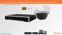 Videovigilância com fios (IP) e Switch PoE 64 Câmaras Mini-Dome 4 mpx,