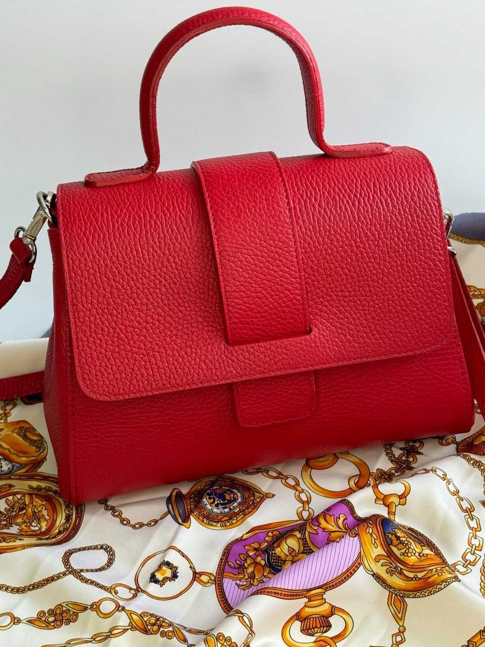 Жіноча сумка шкіряна червона