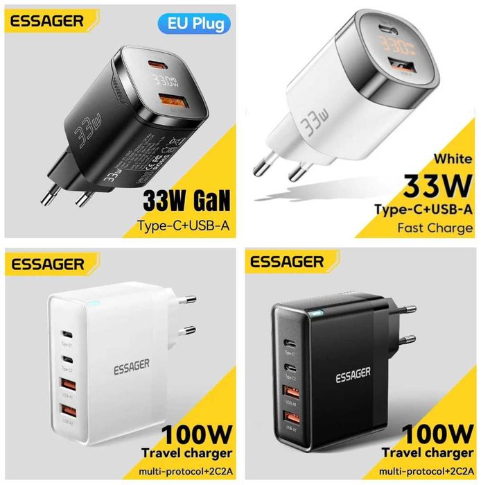 Зарядні пристрої Ugreen, Baseus, Toocki, Essager, Asometech