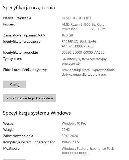 Komputer do gier Ryzen5/Rtx2060/M2.1T/16GB