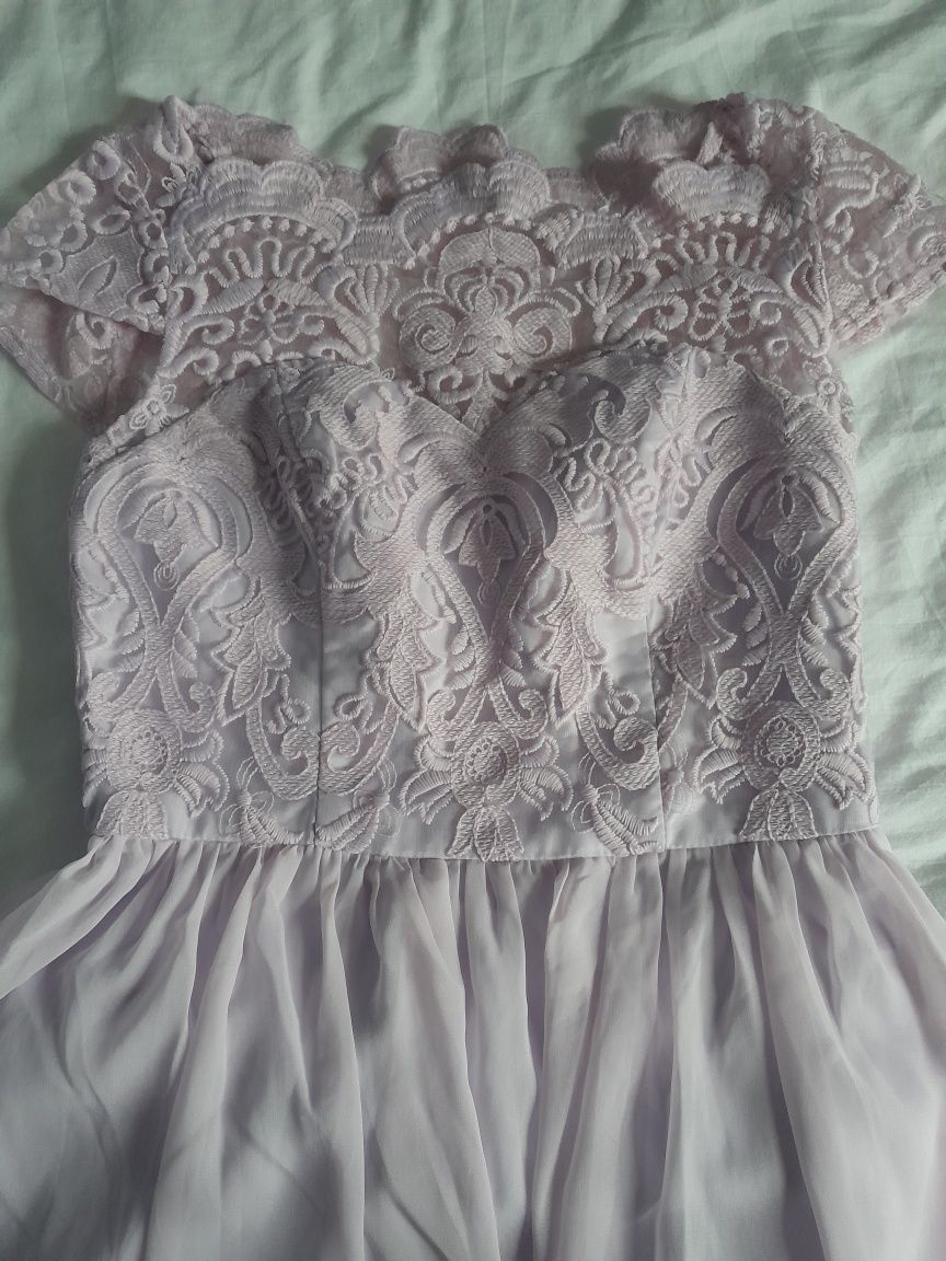 Suknia długa pastelowa lila r.38"ChiChi London "