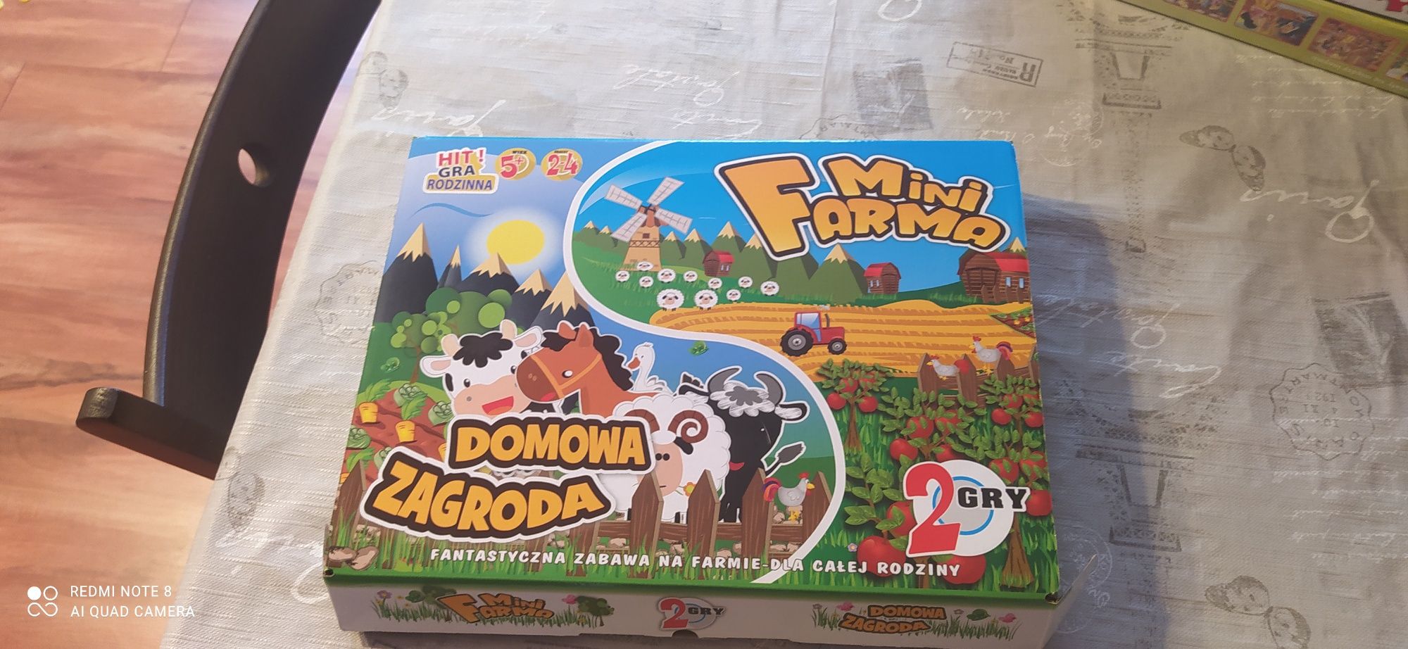 Gra planszowa mini farma domowa zagroda 2 gry w jednej