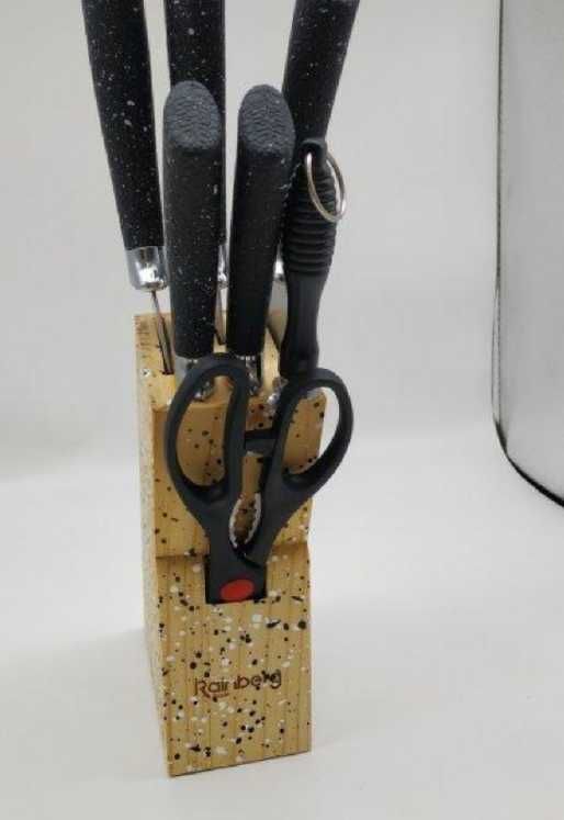 Набор ножей на подставке rainberg 8806 набір ножів на підставці