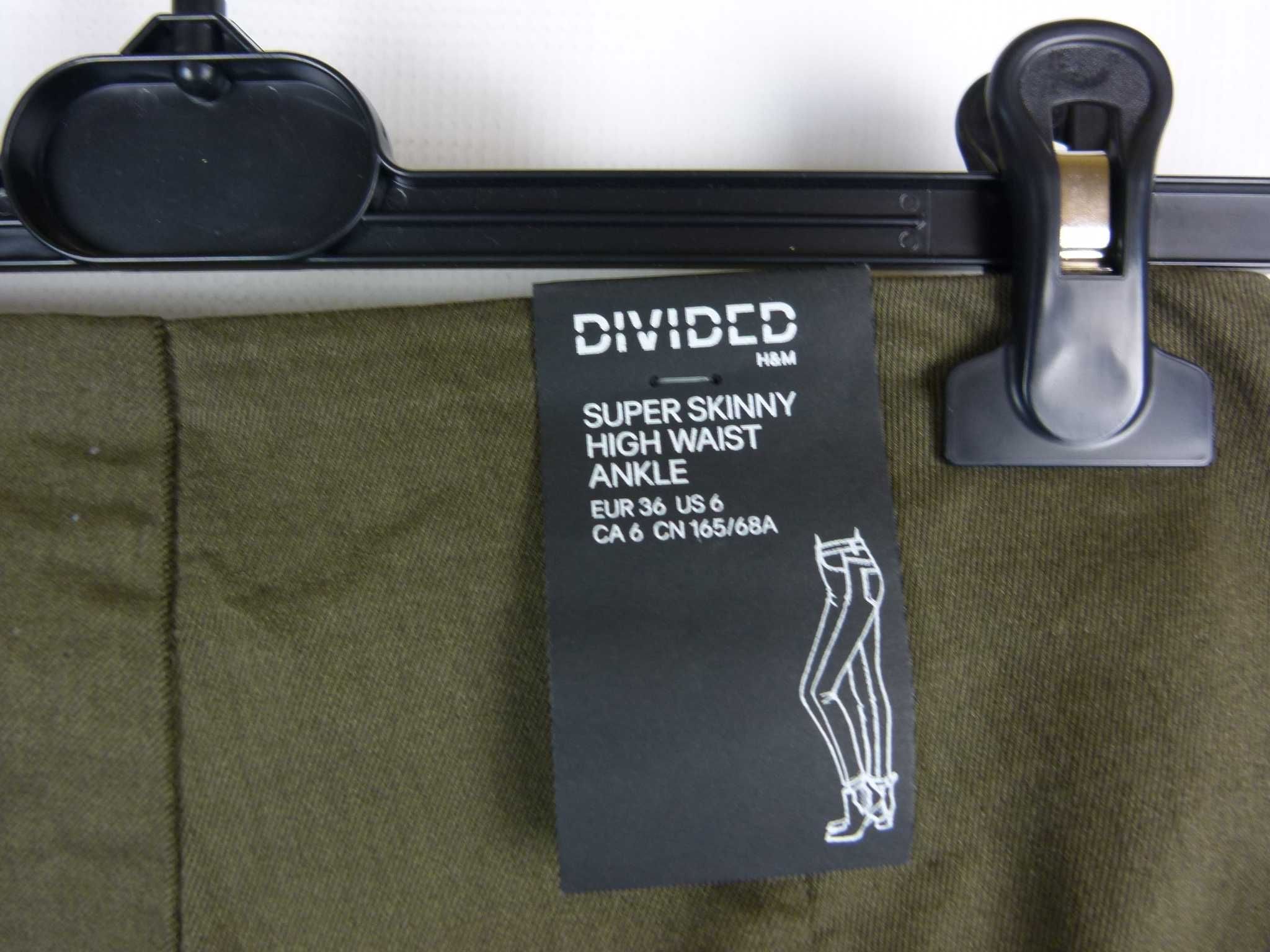 Divided by H&M spodnie super skinny wyższy stan / 36 z metką