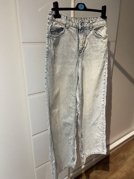 Super spodnie jeansy szerokie nogawki H&M