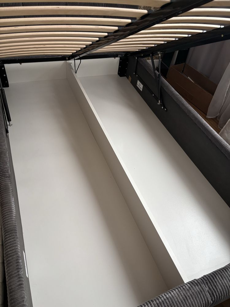 Łóżko tapicerowane sztruks grafit 120x200 materac