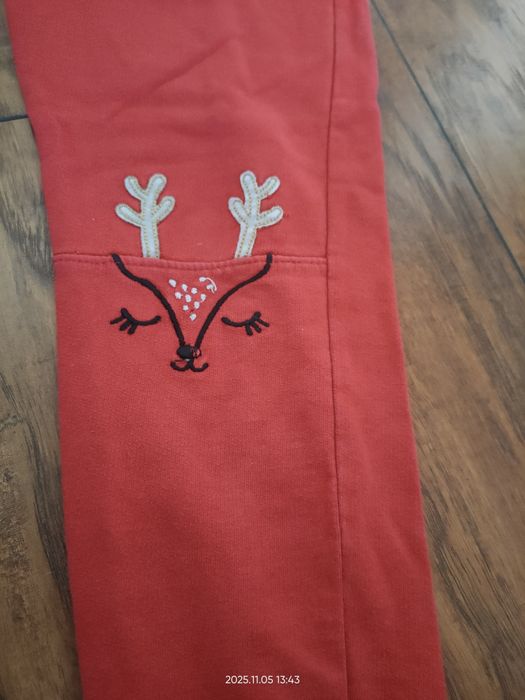 Spodnie czerwone świąteczna 122