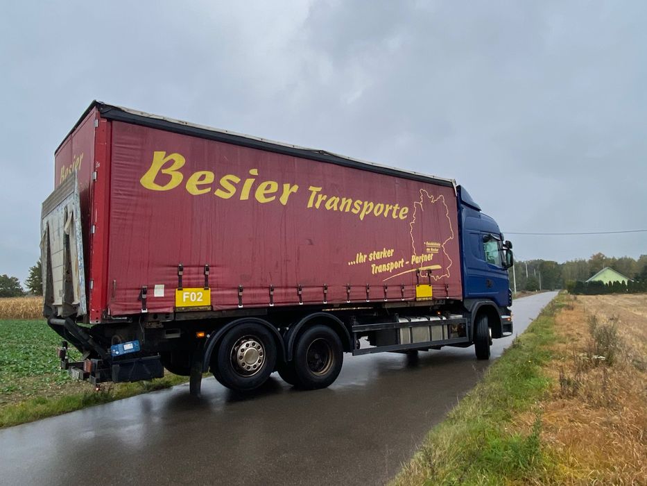 Scania R400 rama BDF pomoc drogowa firanka zamiana