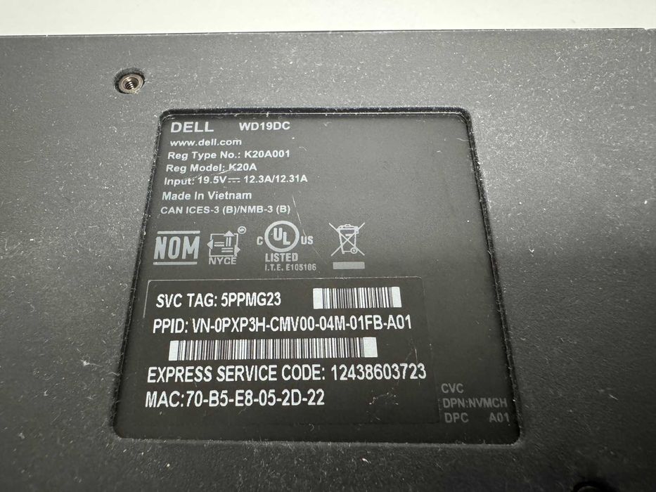 Док-станція Dell WD19DC K20A