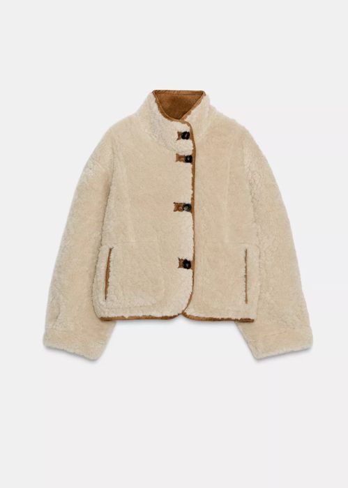 Двостороння куртка з еко-замші Zara