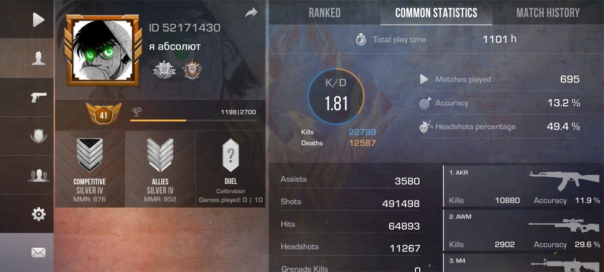 Продам акк со2 бывший Т2 игрок