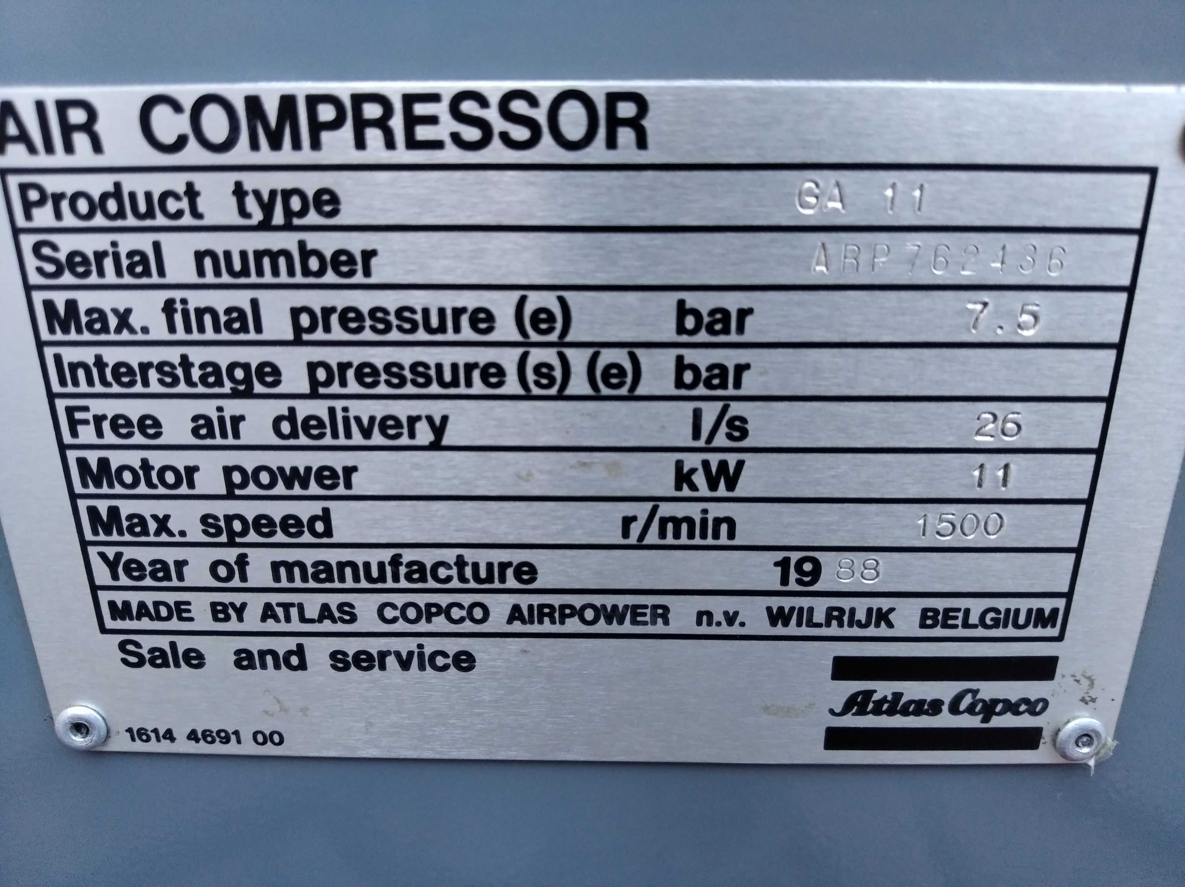 Kompresor srubowy Atlas Copco GA11