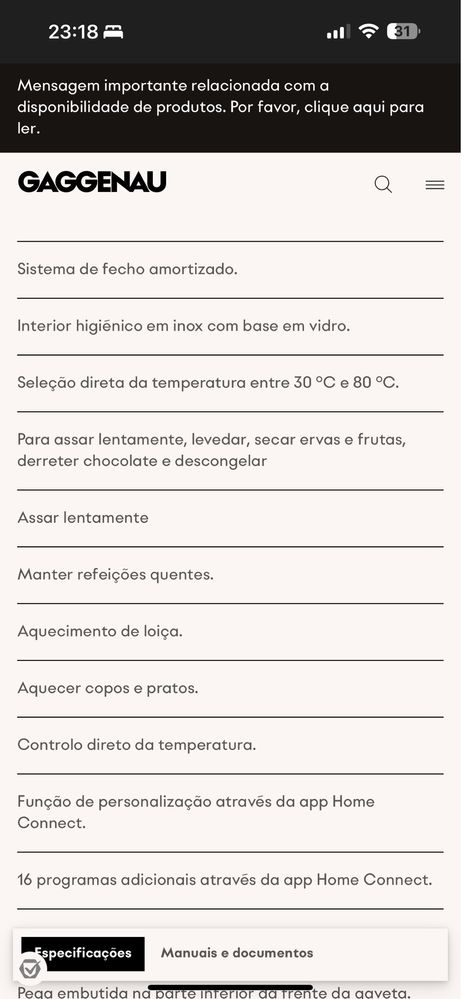 Gaveta de aquecimento Gaggenau WS461102, 400 series,( TOPO DE GAMA)),