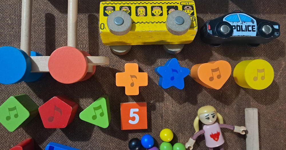 Conjunto lote brinquedos de madeira