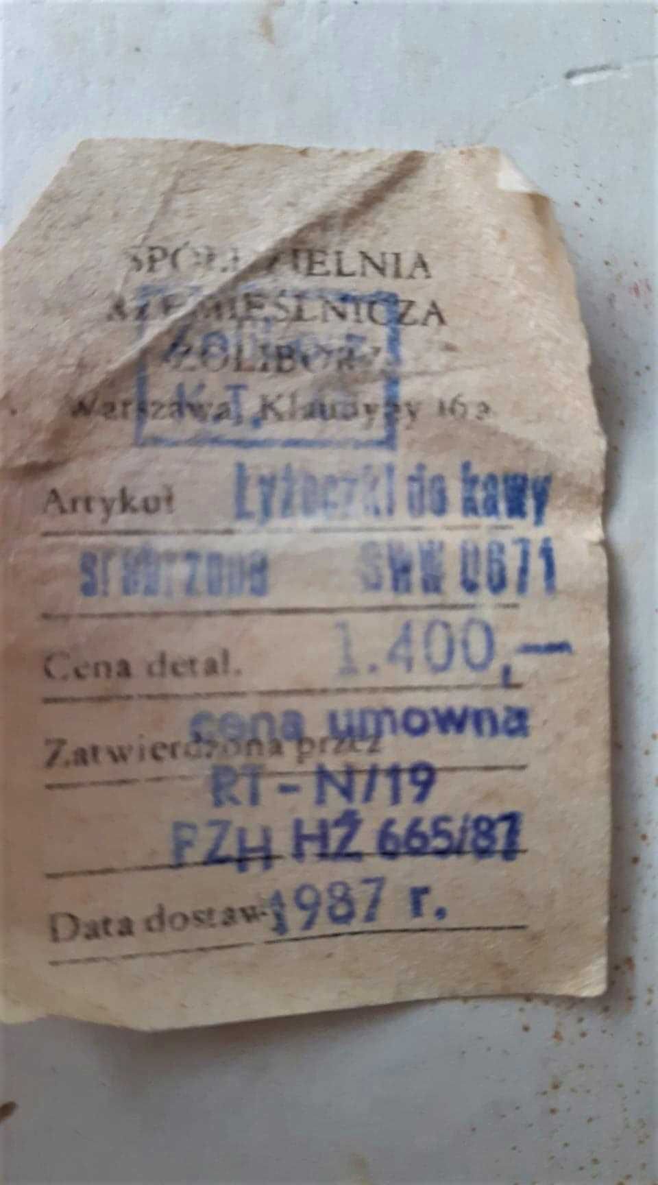 Spółdzielnia Rzemieślnicza ŻOLIBORZ - Łyżeczki do Kawy PLATER L. 80te