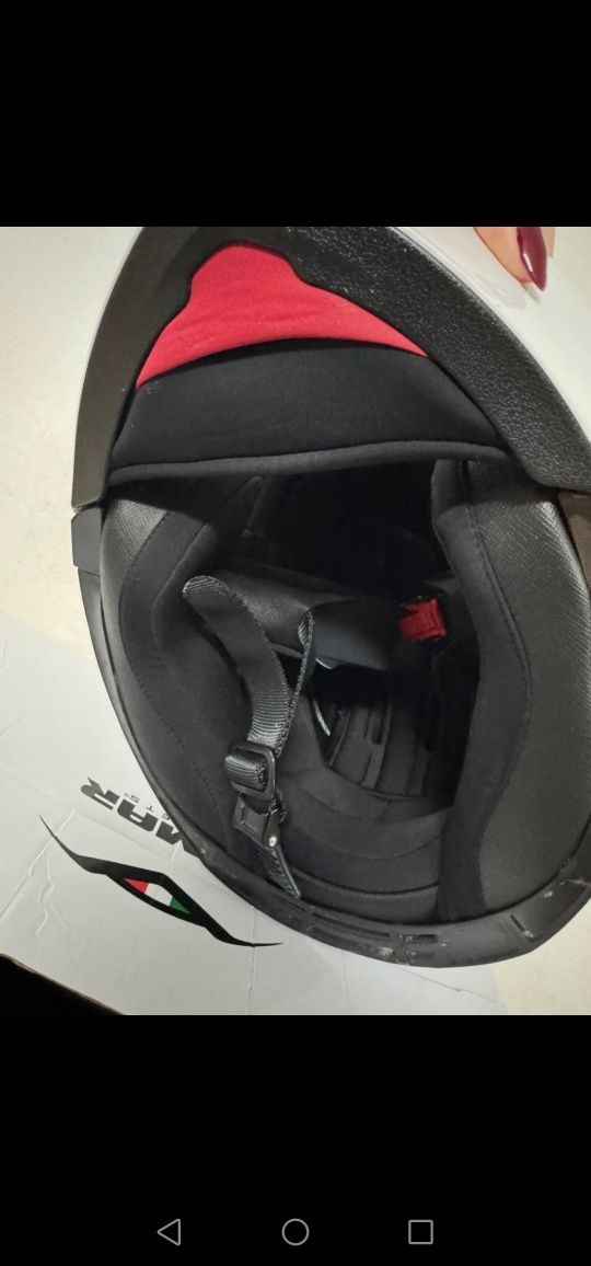 Capacete modular com viseira dupla Vemar NASHI branco .