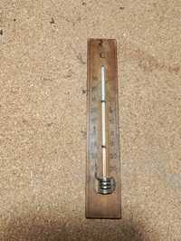 Stary drewniany termometr z czasów prl. Rozmiar 20*3,5 cm