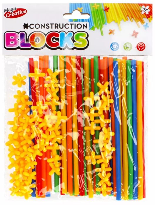 Klocki konstrukcyjne słomki, 18 cm, 108 elementów. Mega Creative