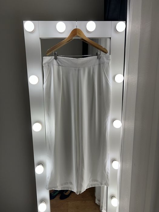 20 розмір широкі палаццо батал 54 штани білі брюки висока посадка