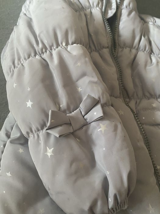 Kurtka płaszcz zimowa szary dla dziewczynki 86-92