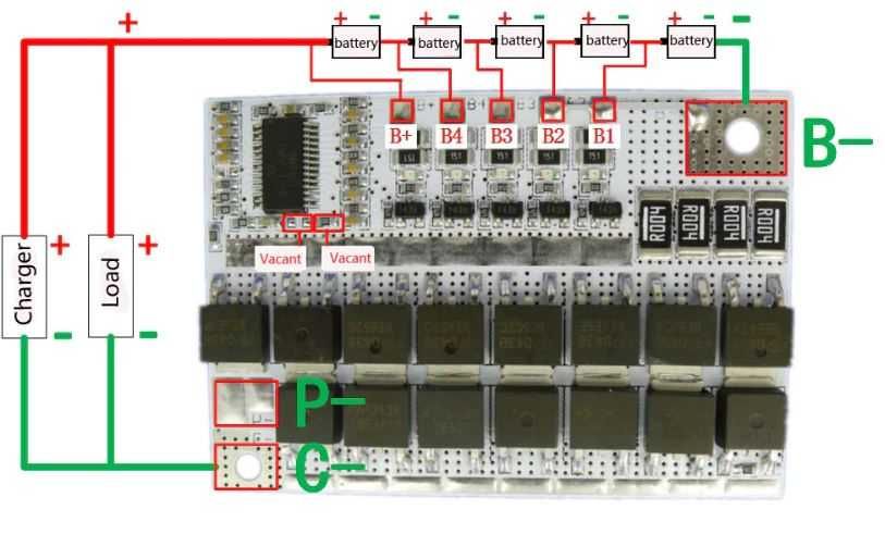 BMS PCM LiFePO4 3S-5S 60A(max.100A)  2,3V-3,7V na celę, 18V