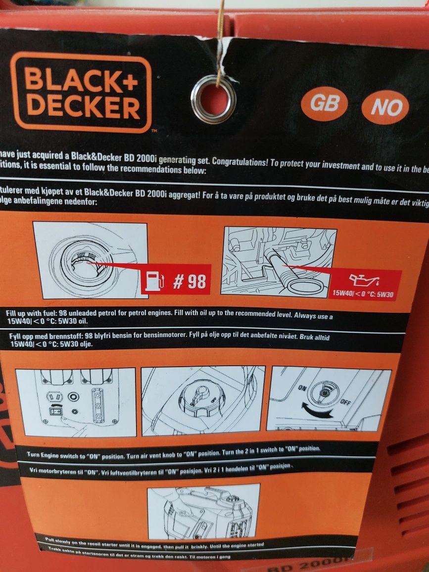 Agregat prądotwórczy - Generator Black&Decker 2000i 2kW