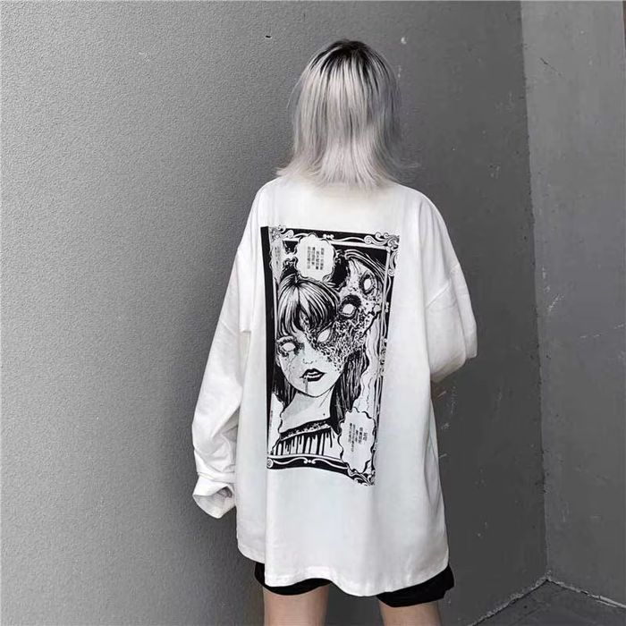 Oversize’owa koszulka anime manga HORROR Harajuku Hikigawa - L