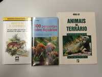 3 livros sobre terrários e aquários