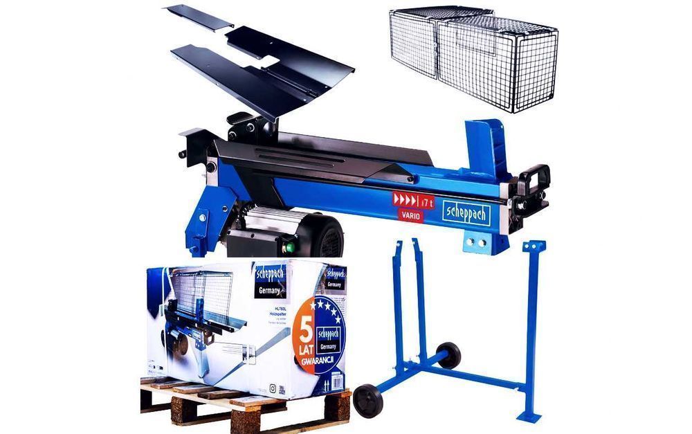 Rębak Łuparka do Drewna Hydrauliczna 2200W Zestaw Stojak 7 Ton