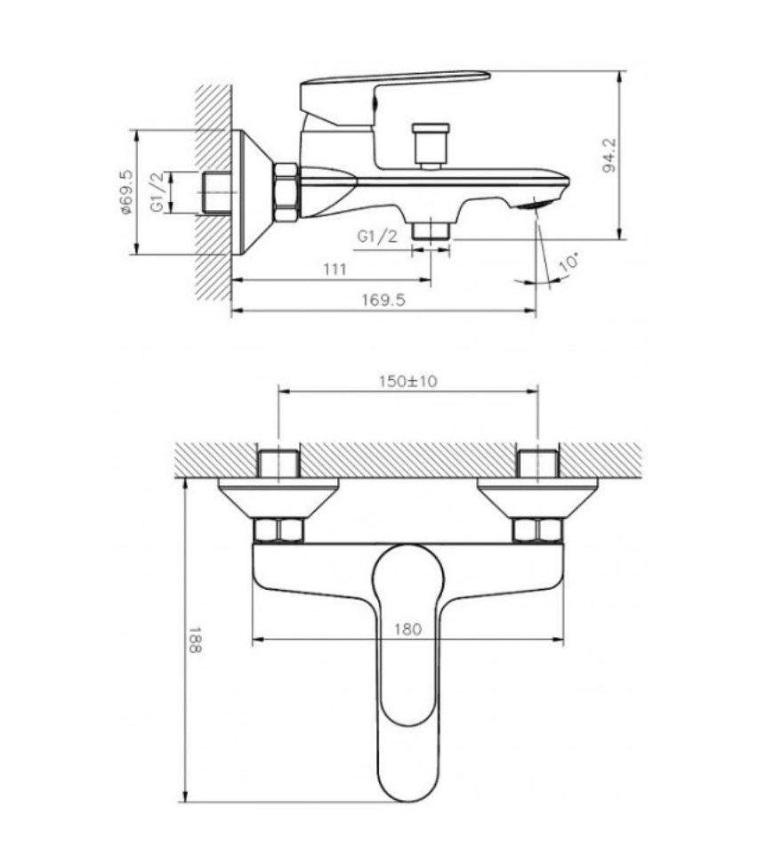 Змішувач для ванни Koller Pool Line LN0100 Twin TN0100 Kvadro KR0100