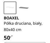 Półka druciana metalowa Boaxel Ikea biala 80x40