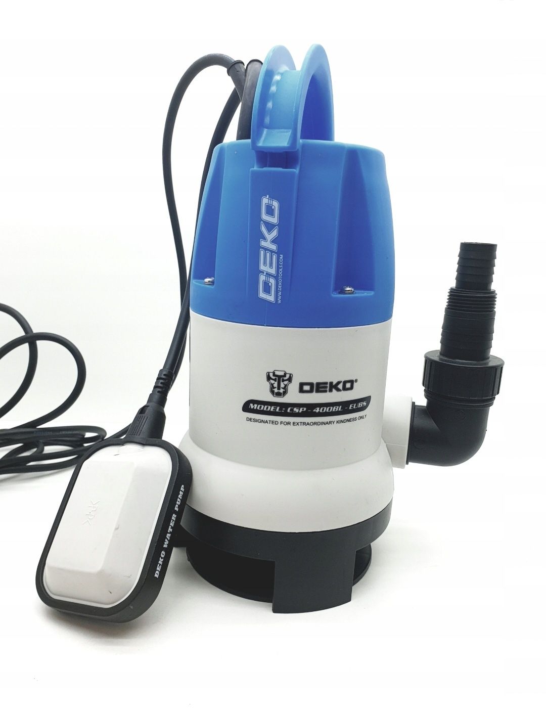 Pompa wody DEKO 400 W 8000 l/h przenośna z przełącznikiem pływakowym
